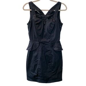 XOXO Dark Navy Blue Criss Cross Sleeveless Zippered Dress Size 5/6